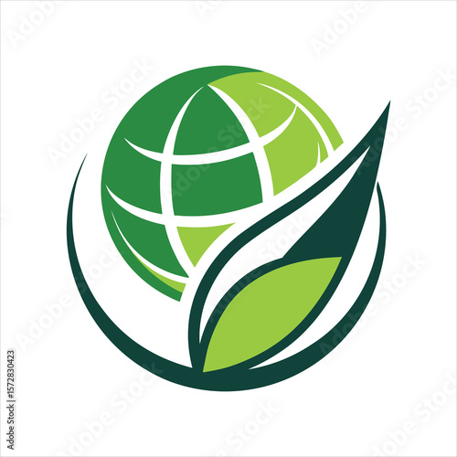 Leaf Globe Logo Vector Design
