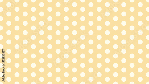 Seamless cream polka dot pattern on pastel yellow background. Perfect for vintage style design, baby shower decor, kids party themes, wrapping paper, scrapbooking, fabric, and nursery art.