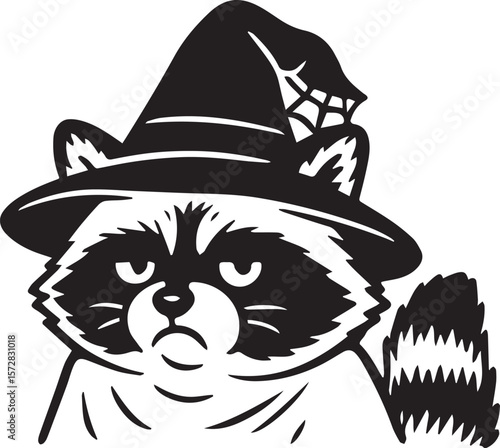 witchy halloween raccoon