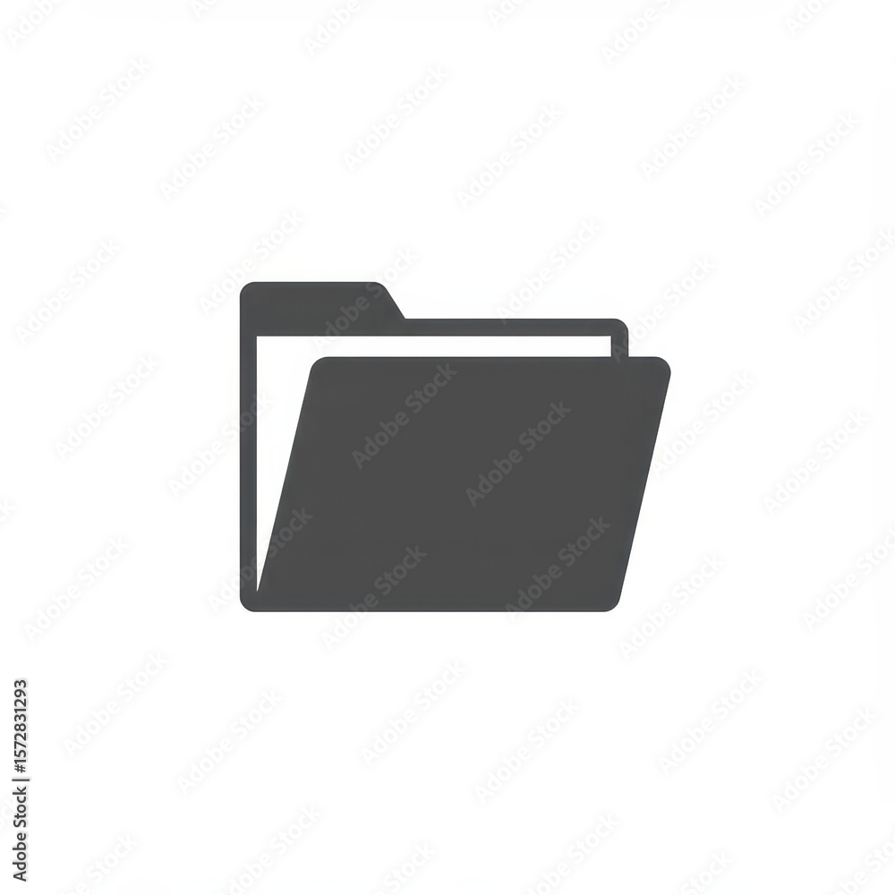 Simple black folder icon with a tab, symbolizing file storage or organization in digital or physical systems. Simple black folder icon with a tab, symbolizing file storage or organization in digital or physical systems.