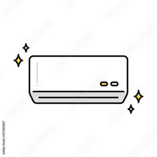 新品のエアコンのシンプルなベクターアイコンイラスト