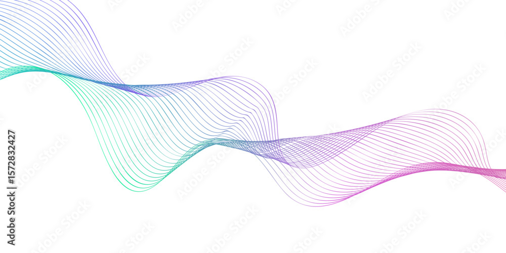 Fototapeta premium Colorful wave patterns create a visually striking abstract design that evokes movement and fluidity