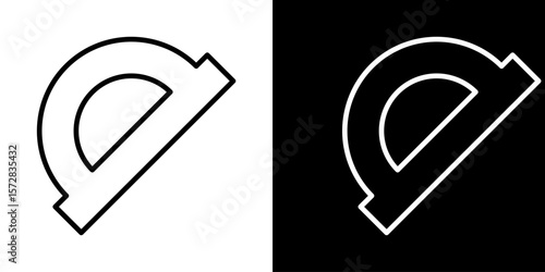 Geometry Protractor Outline Vector Math Icon Measurement Tool