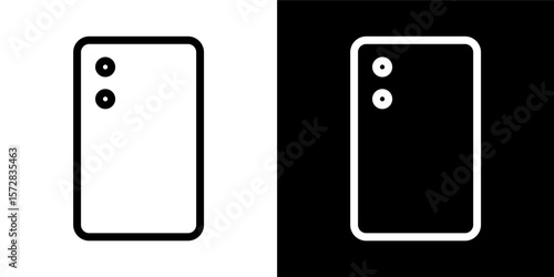Smartphone Back Outline Vector Mobile Phone Icon Device