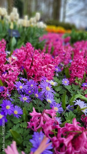 Wallpaper Mural pink hyaciths and yellow narcissus Torontodigital.ca