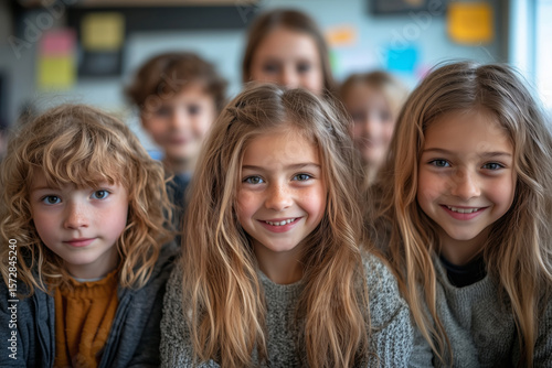 a child learning about online safety with a teacher in a classroom, friendly and colorful educational setting, natural and even lighting