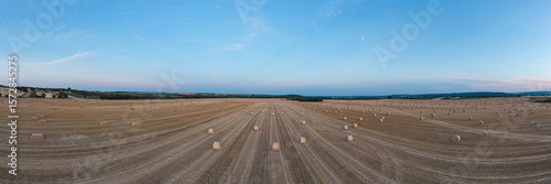 Straw bales with sunset
