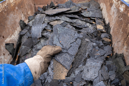 Dispose of old removed roofing felt and place in waste container