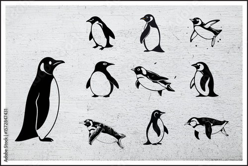 Flying Penguin Vibes, Penguin in Motion, Arctic Glide Illustration, Bold Penguin Sketch,