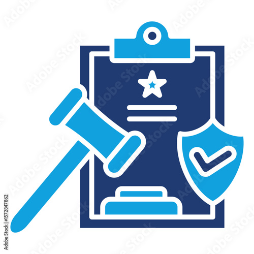 Regulatory Compliance Flat Blue Icon