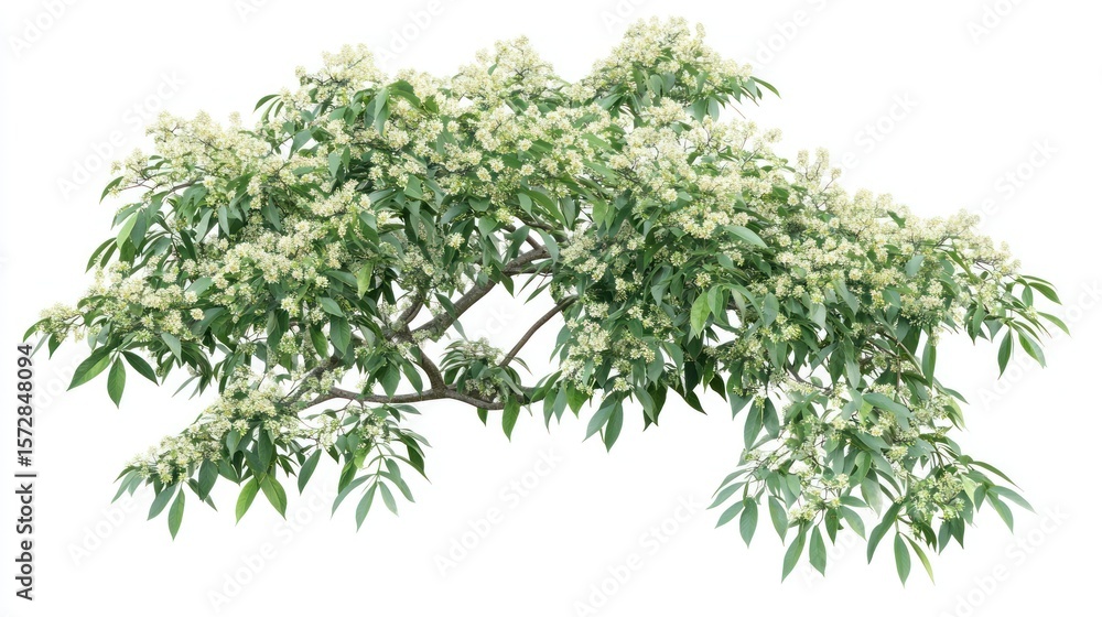 Obraz premium Blooming Branch Isolated on White Background