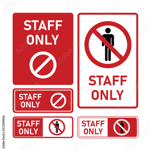 Staff Only Sign Vector Illustration