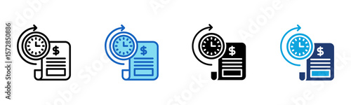 Loan Term icon Multi Style Vector Illustration