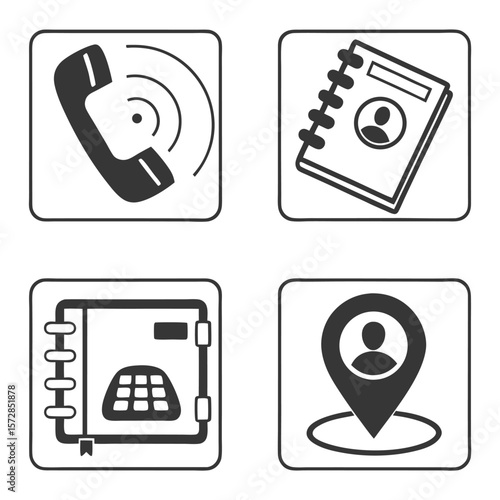 Contact icons set illustration