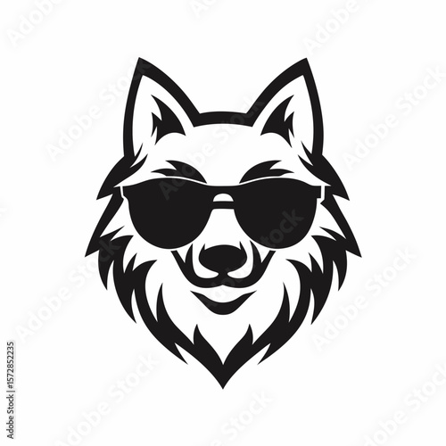 Wolf Head with Sunglasses Vector – Cool Minimalist Animal Design