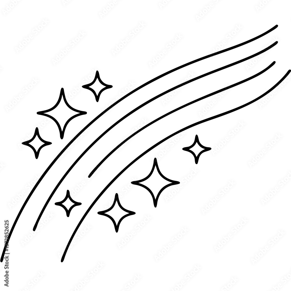 Fototapeta premium Demonstrating smooth skin with glow lines and sparkling radiance, this design showcases skin's natural luminosity. Smooth skin with glow lines are accentuated by radiant stars,