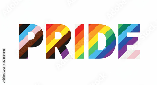 Free Download The word pride displayed with rainbow and transgender flag colors on a white background design art - GFXLoad
