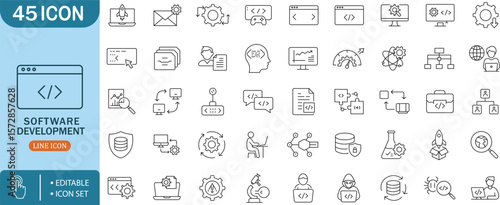 Wallpaper Mural Software Development Coding Programming Web Design Data Analysis UI UX Icon Set Torontodigital.ca