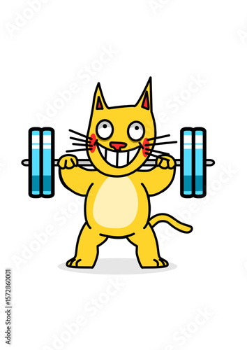 illustration of a cat exercising