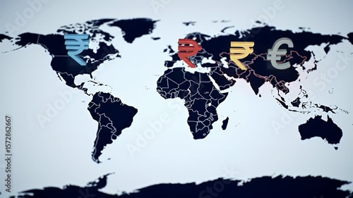 Wallpaper Mural Global currency map visualization Torontodigital.ca