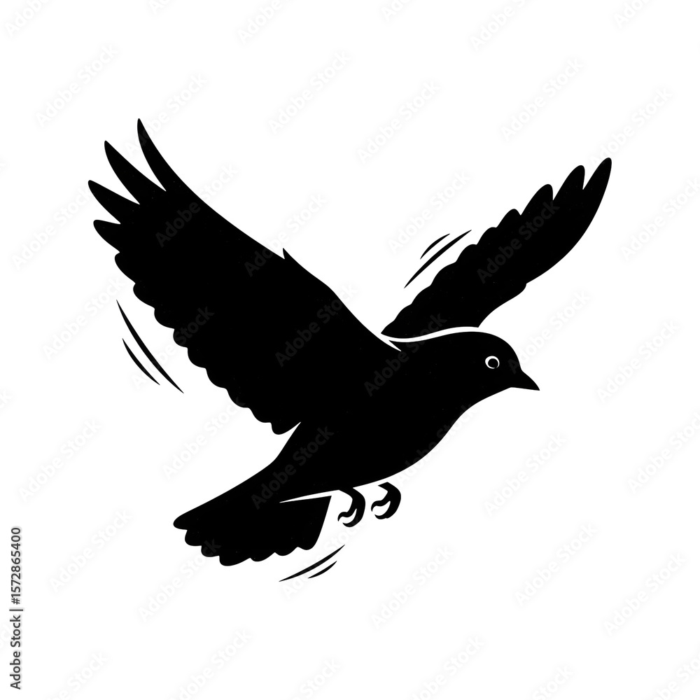 Obraz premium Bird flying silhouette illustration