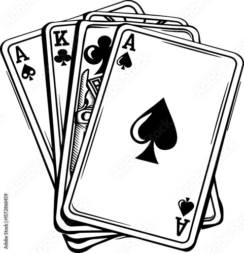 Poker Playing Cards Vector Illustration