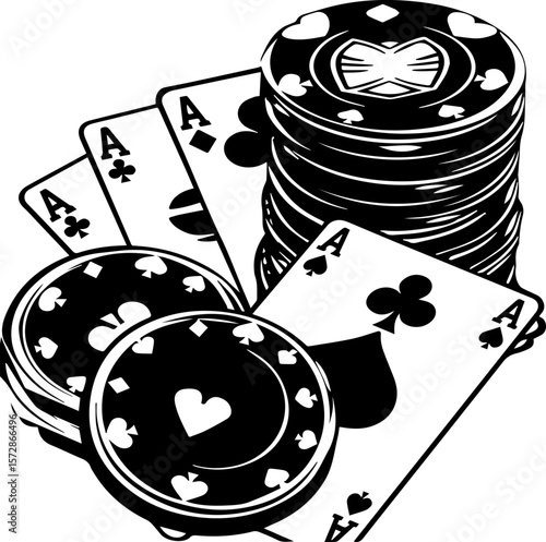 Poker Playing Cards Vector Illustration