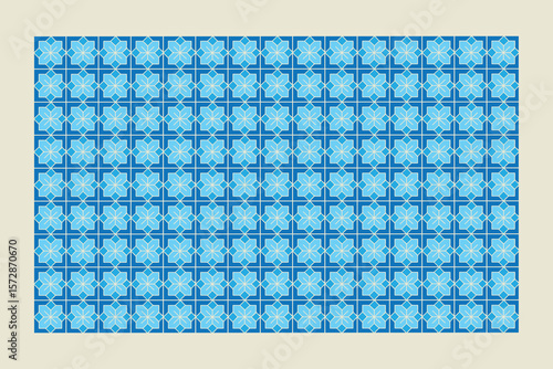 Stylish blue gradient vector pattern for tiles, usable in wall backdrops, flooring textures, or immersive visual settings in professional interior designs.


