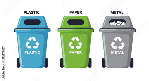 recycle bin with green grass