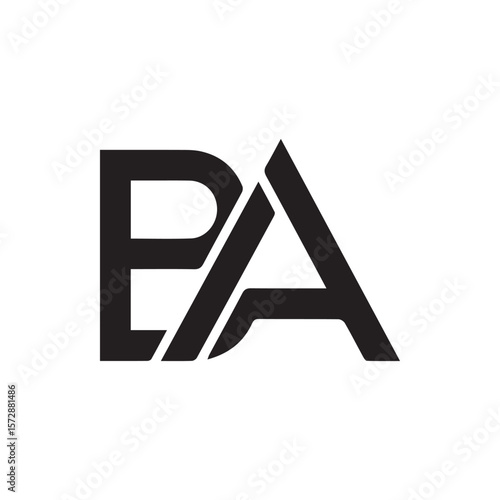 Minimalist Letter BA Logo Design – Modern Geometric Monogram