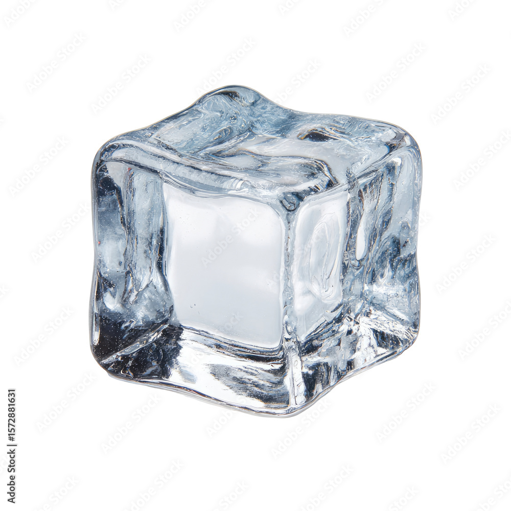 Obraz premium Ice cube isolated on transparent background cutout