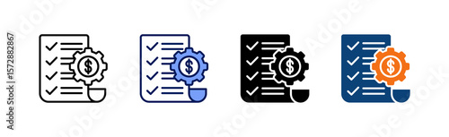 Financial Management Icon Collection With Multiple Styles