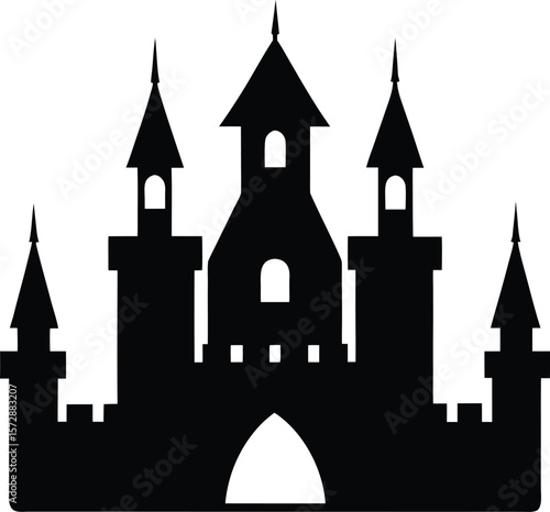 Wallpaper Mural castle icon vector silhouette on transparent background Torontodigital.ca