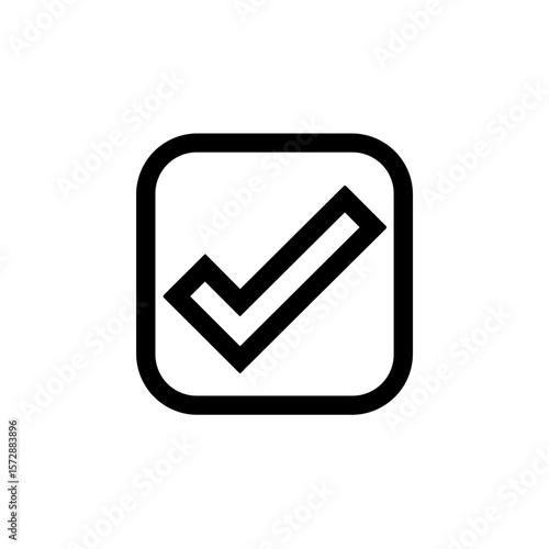 Checkmark icon in square outline for confirmation or approval  