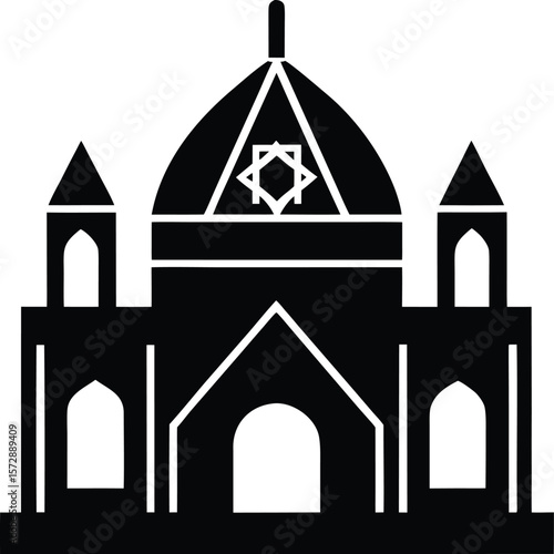 synagogue icon vector silhouette on transparent background