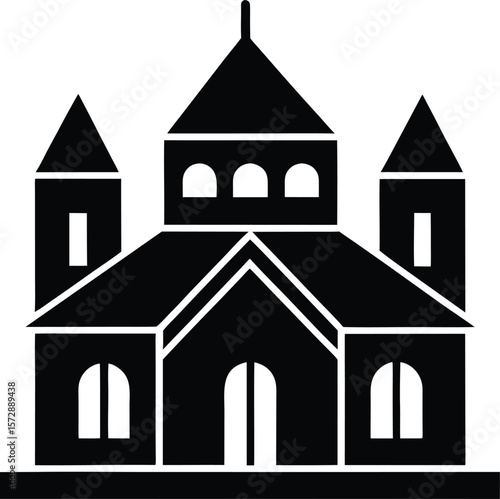 synagogue icon vector silhouette on transparent background