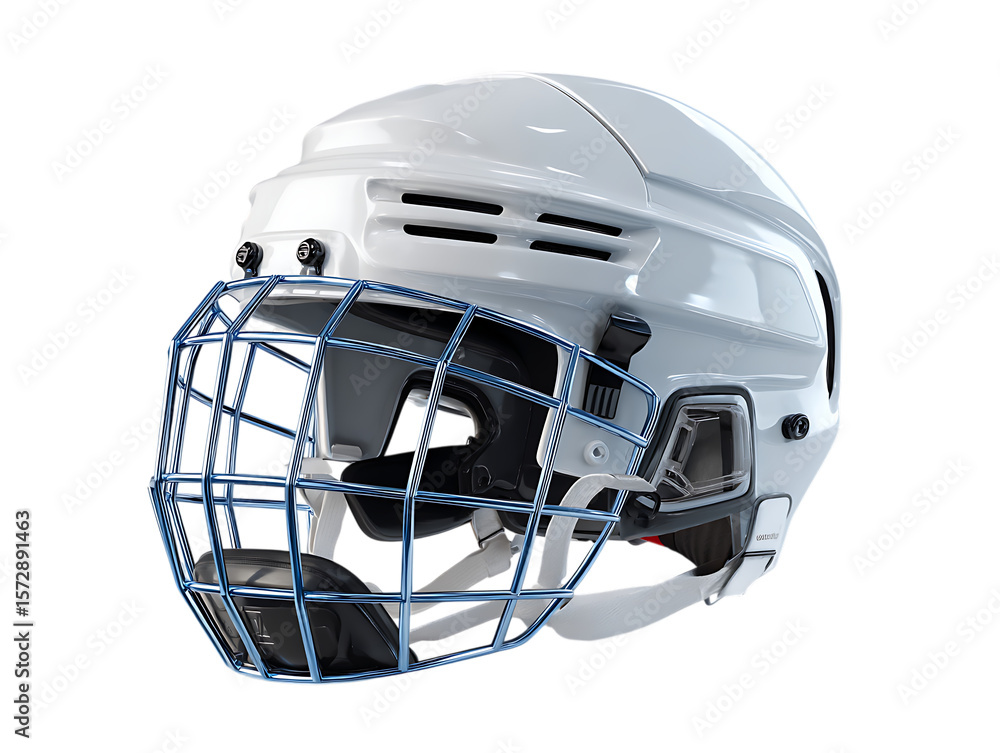 Fototapeta premium Ice hockey helmet mockup with wire cages on white background