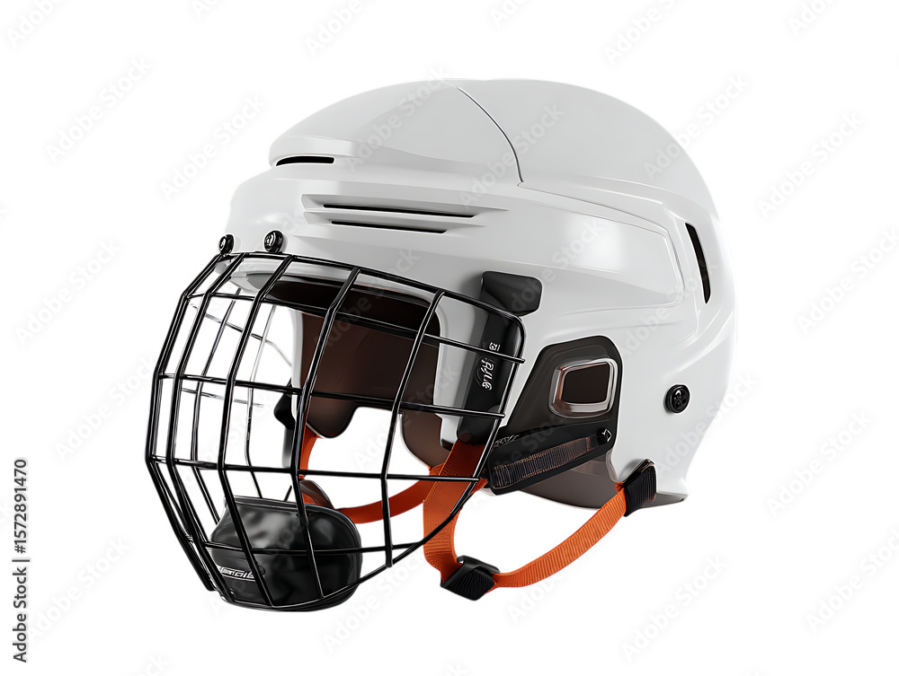 Fototapeta premium Ice hockey helmet mockup with wire cages on white background