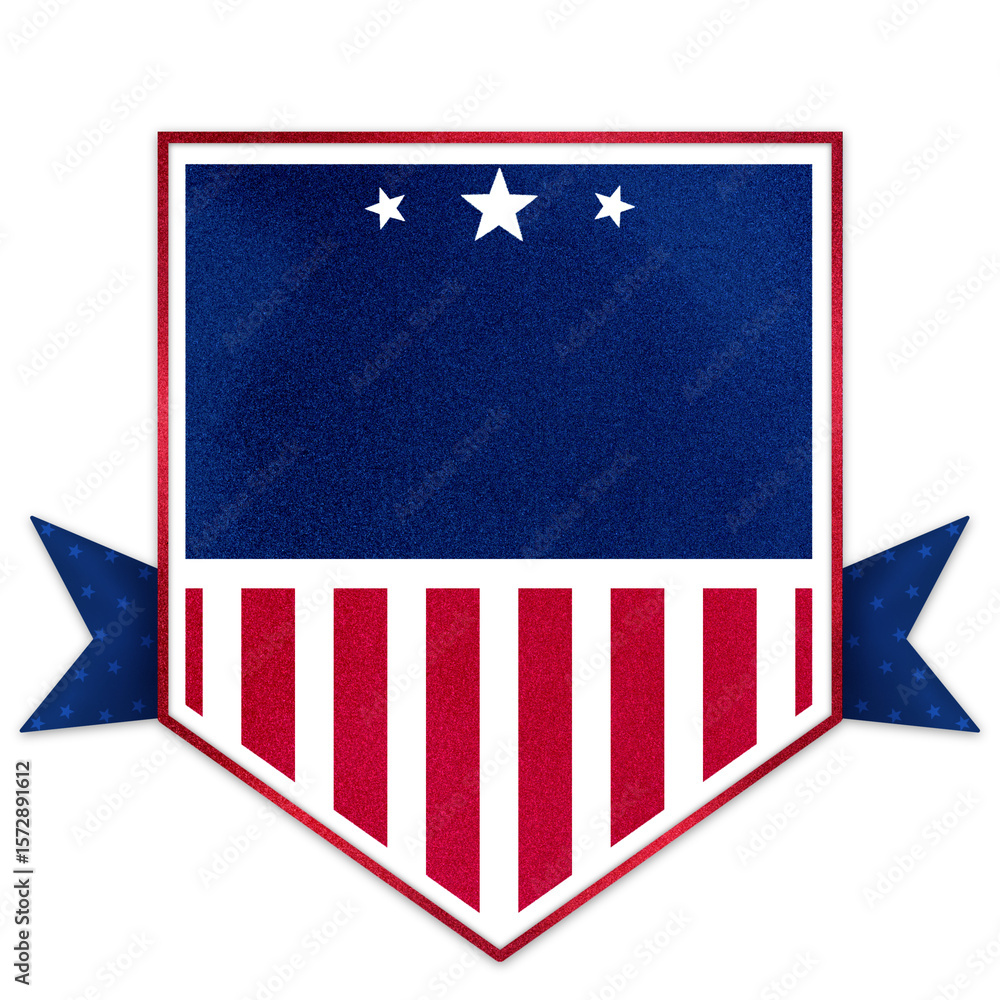 Fototapeta premium Patriotic American Shield Badge Emblem Design Illustration 