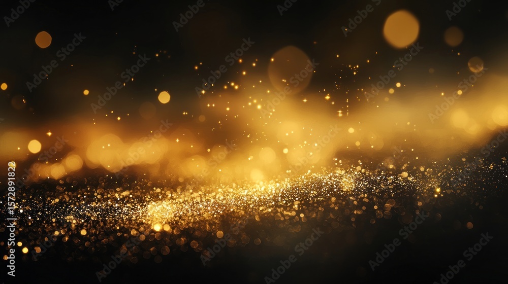 Obraz premium Golden Glitter and Lights Abstract Background