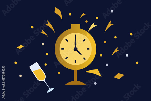 happy new year clock