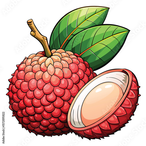 Lychee fruit illustration