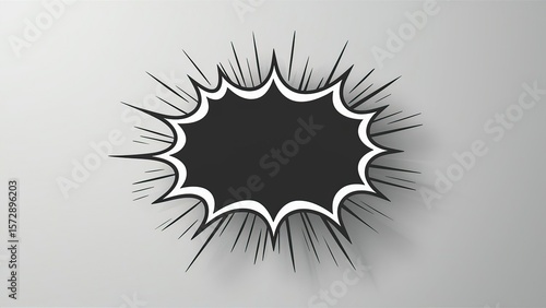 Blank Comic Book Speech Bubble on Light Gray Background
