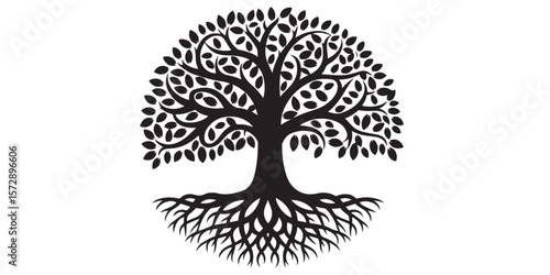  black vector family tree silhouette 