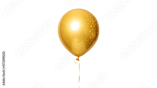 Gold balloon PNG with copy space. Floating festive balloons on transparent background, perfect for celebration, party, or birthday designs. Isolated cutout graphic element for decorations.