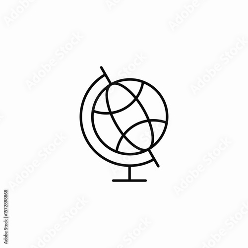 stand globe icon sign vector