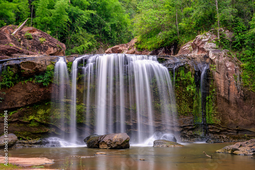 4th tiered Chat trakan waterfall at chat trakan national park, phitsanulok, Thailand.