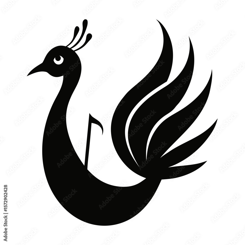 Obraz premium black and white peacock