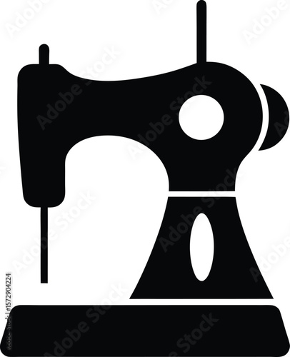 sewing  icon vector silhouette on transparent background