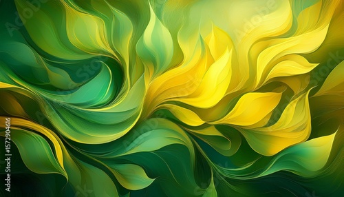 eye catching green and yellow flames designed banner background